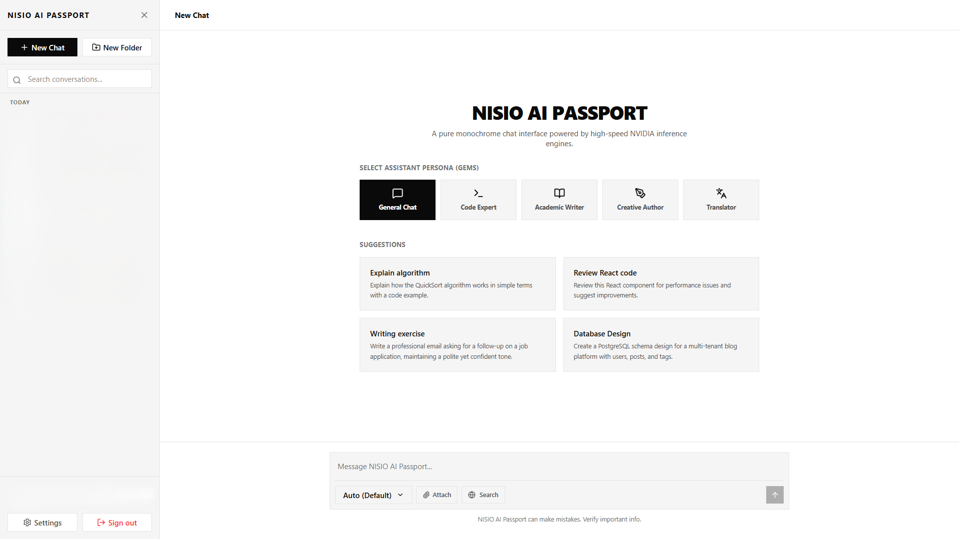 Application Interface Preview